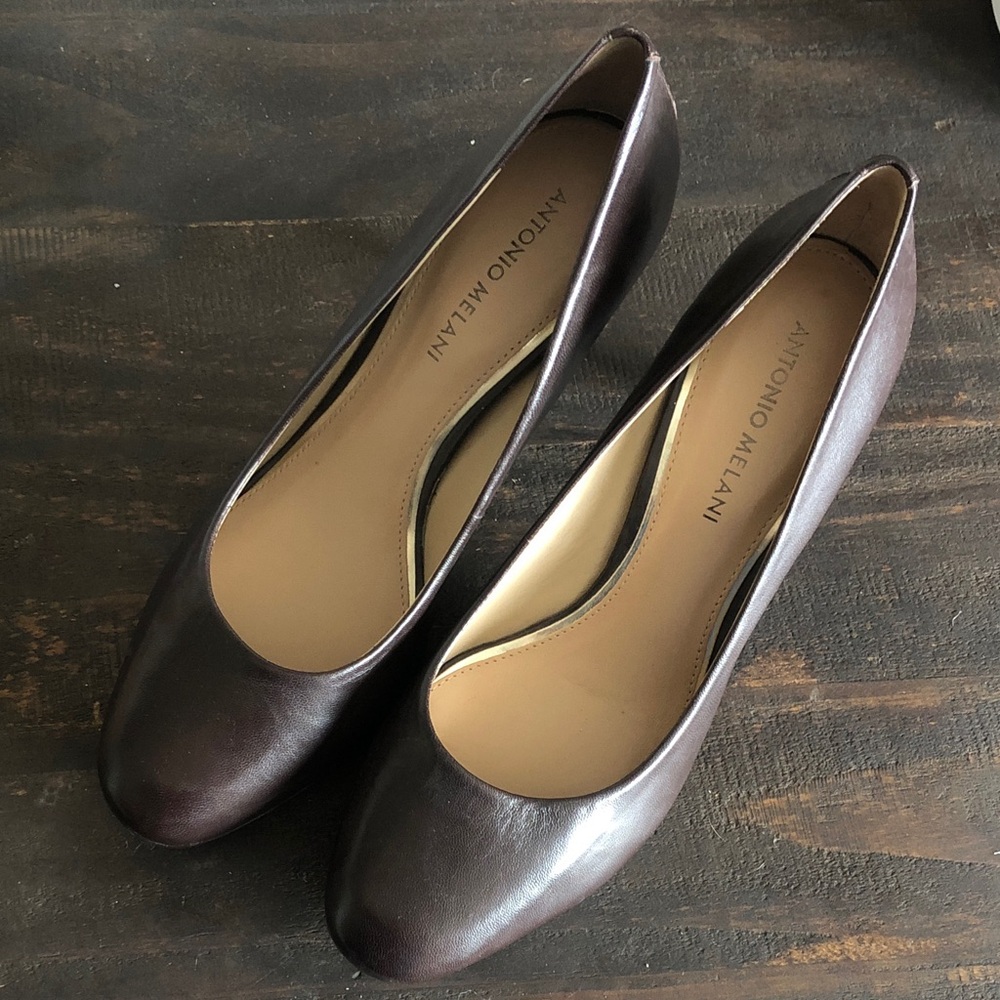 ANTONIO MELANI Dark Brown Leather Heels